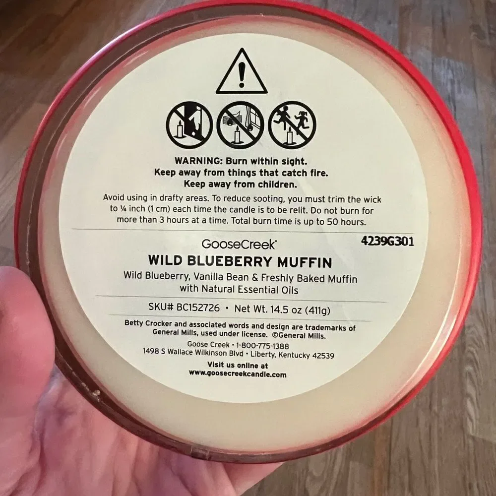 Goose Creek Limited Edition Betty Crocker Blueberry Muffinsin 3 Wick Candle